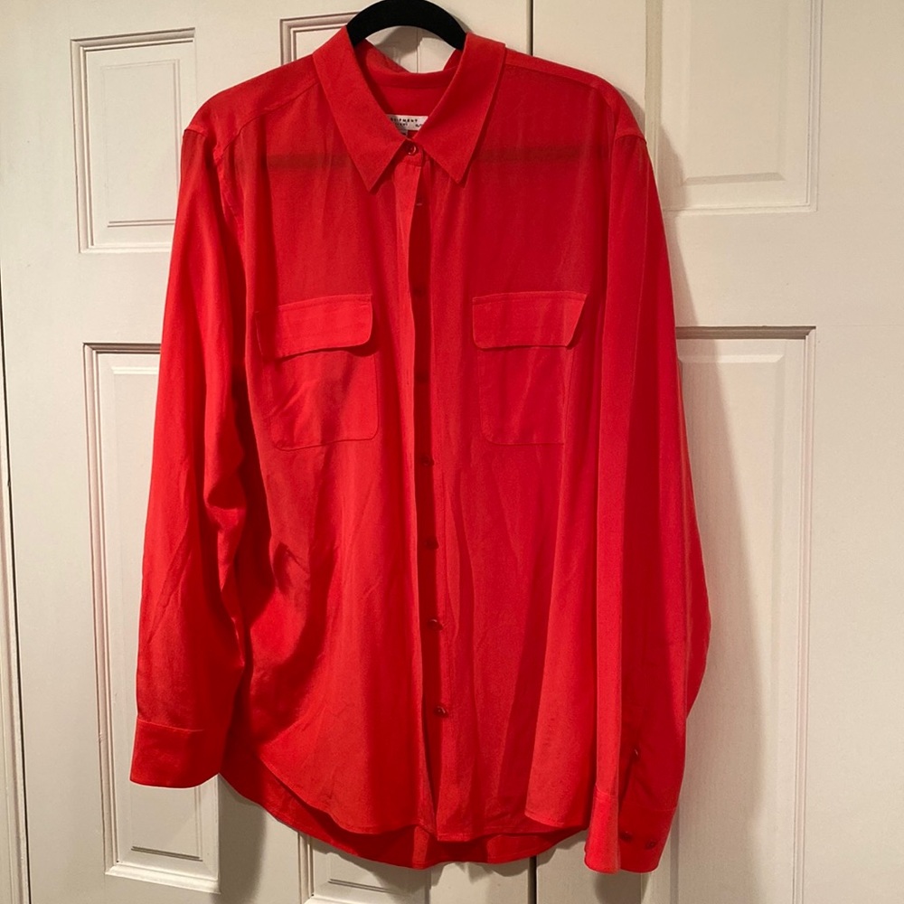 Slim signature silk shirt button down